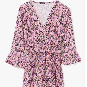 It's Happy Flower Plus Wrap Dress